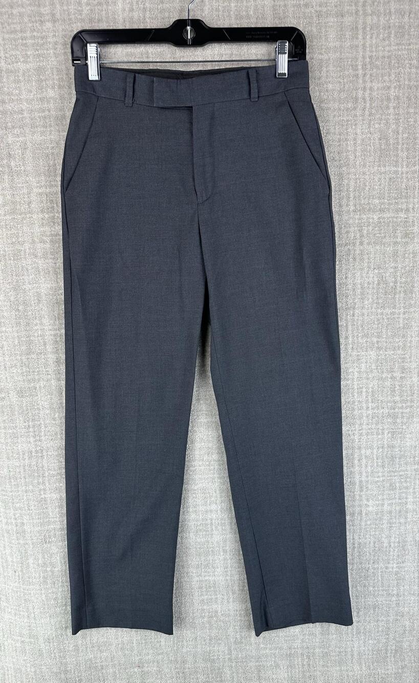 Calvin Klein Pants Womens 14 Gray Dress Pants Flat Front Twill Lined Pockets Zip